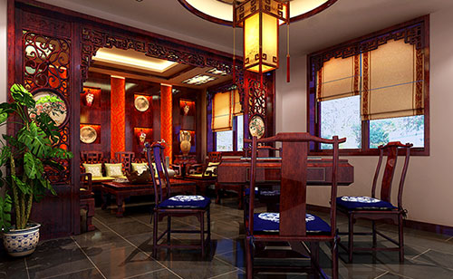汪清古典中式风格茶楼包间设计装修效果图